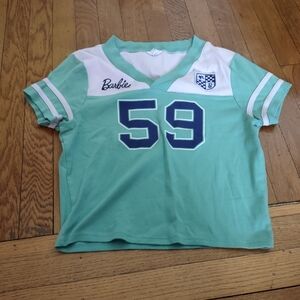 Barbie by PacSun green and white jersey Size L (kids L, fits adult small)